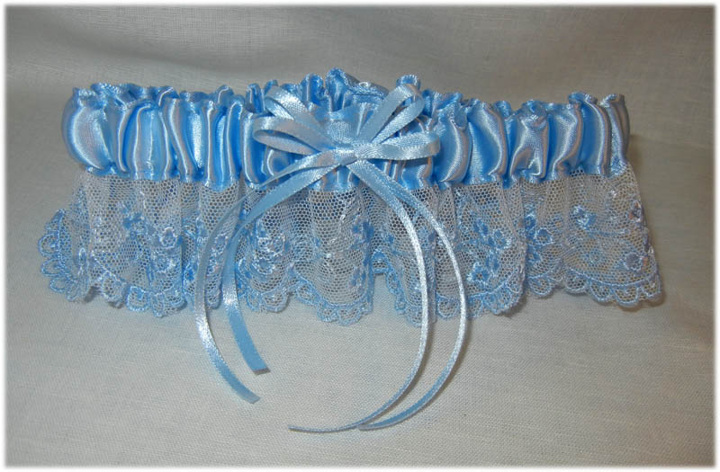Blue French Lace Garter